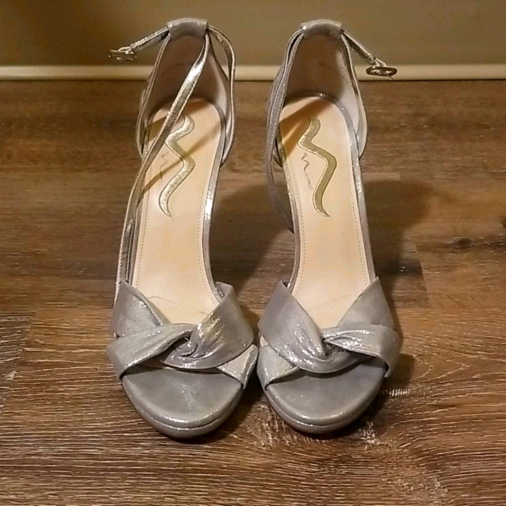 Nina Silver Sparkle Heels